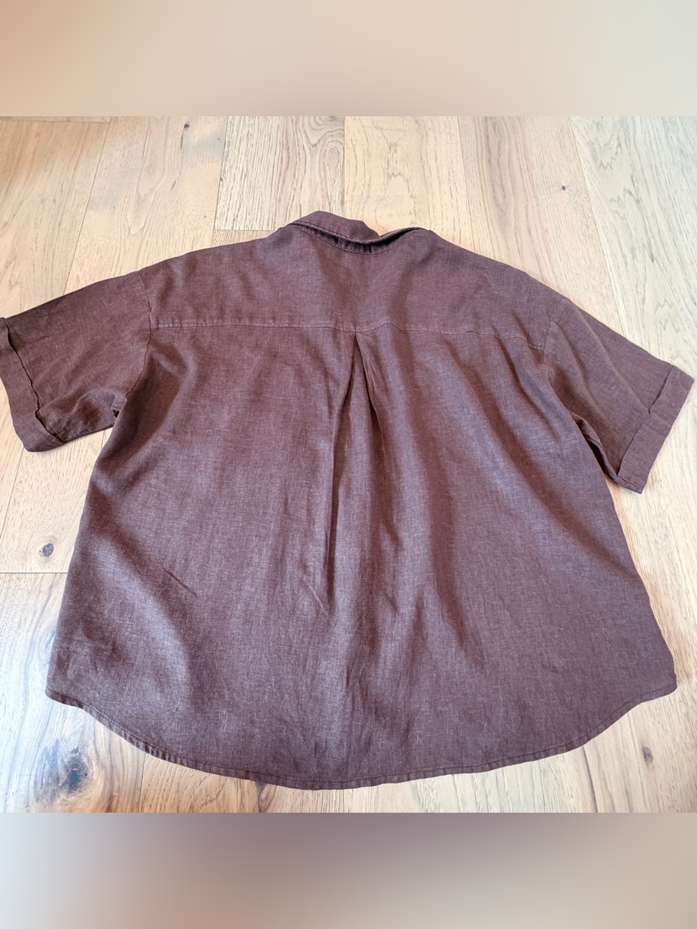 Kut From The Kloth Brianna Boxy Shirt Ladies Large In Chocolate Brown - Picture 3 of 11